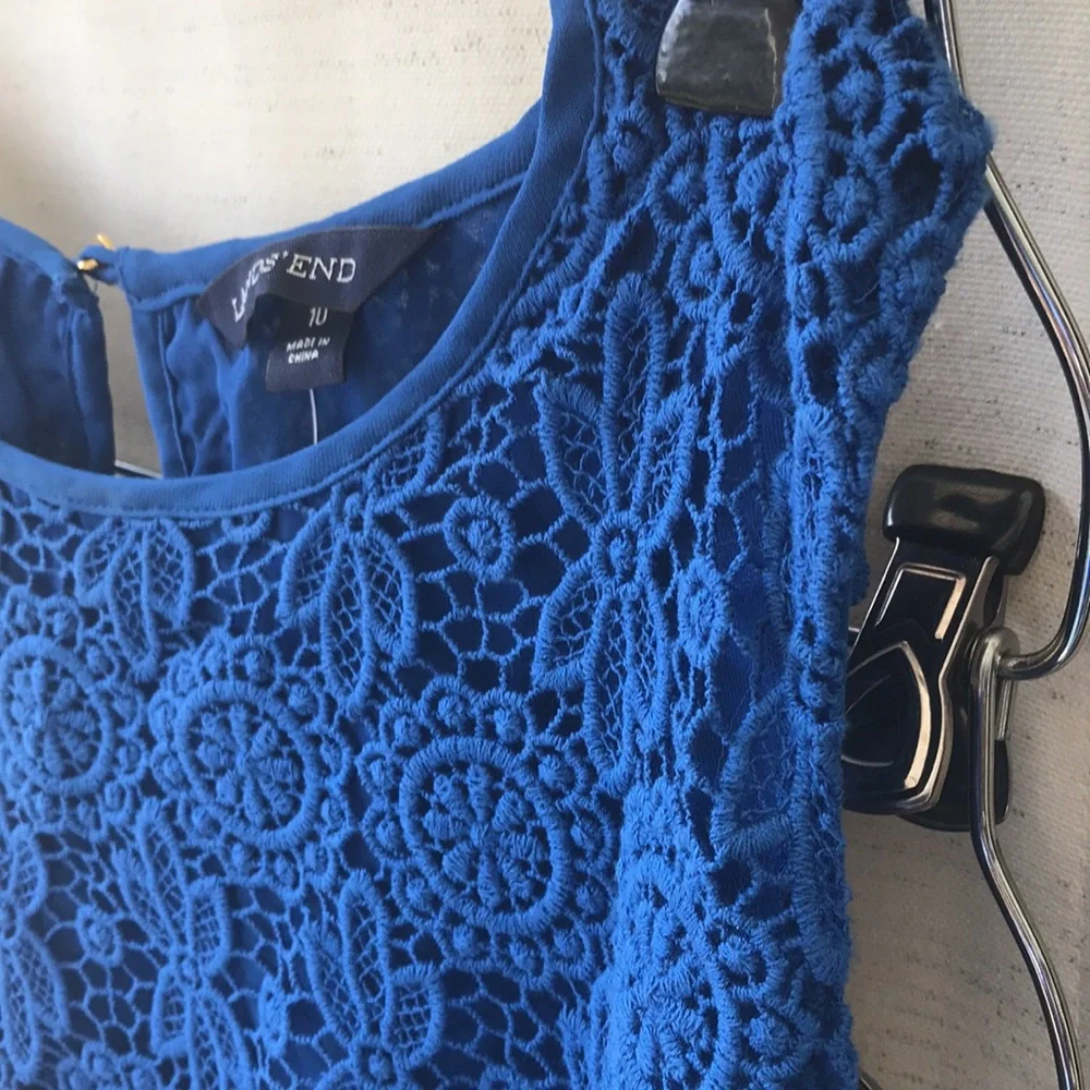 Lace dress w lining 10 Rich Royal  Blue sleeveless formal ?NWT - Picture 5 of 12